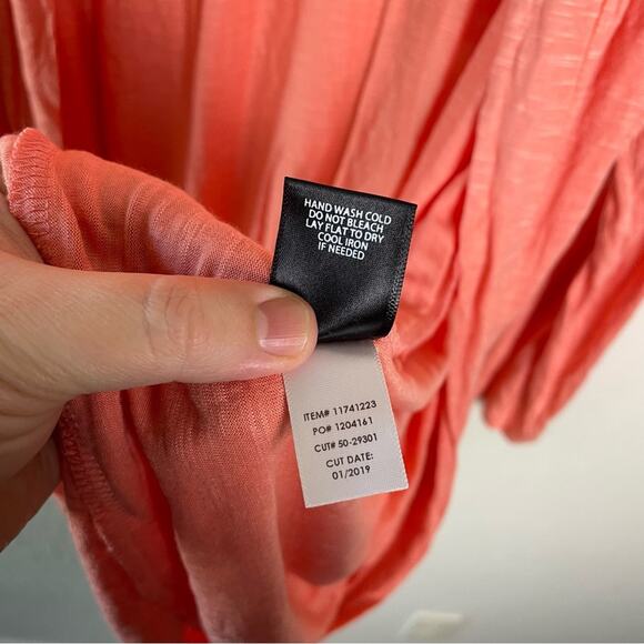 Torrid Coral Curved Cardigan Slub Cocoon Cardigan Open Front Sweater 2X NWT - Picture 12 of 14